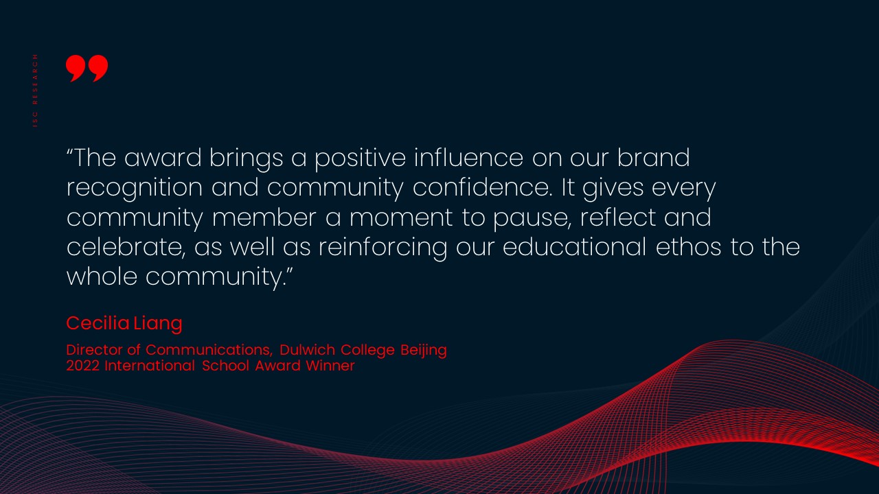 Quote from an International School Award winner