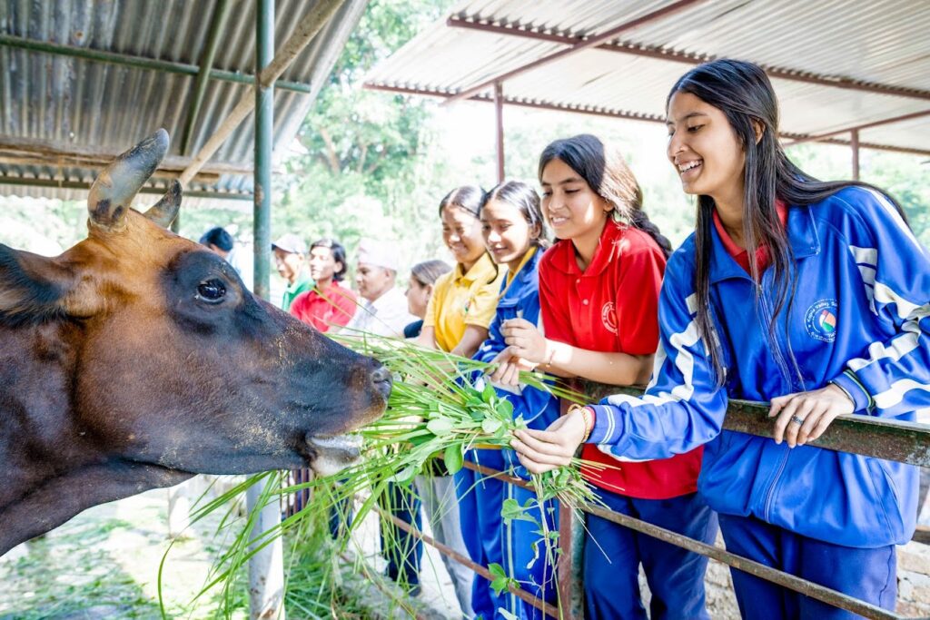 Kopila Valley Students on school farm