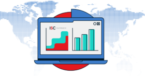 A graphic showing ISC Research against a world map