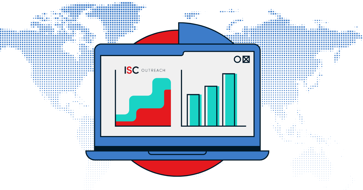 A graphic showing ISC Research against a world map